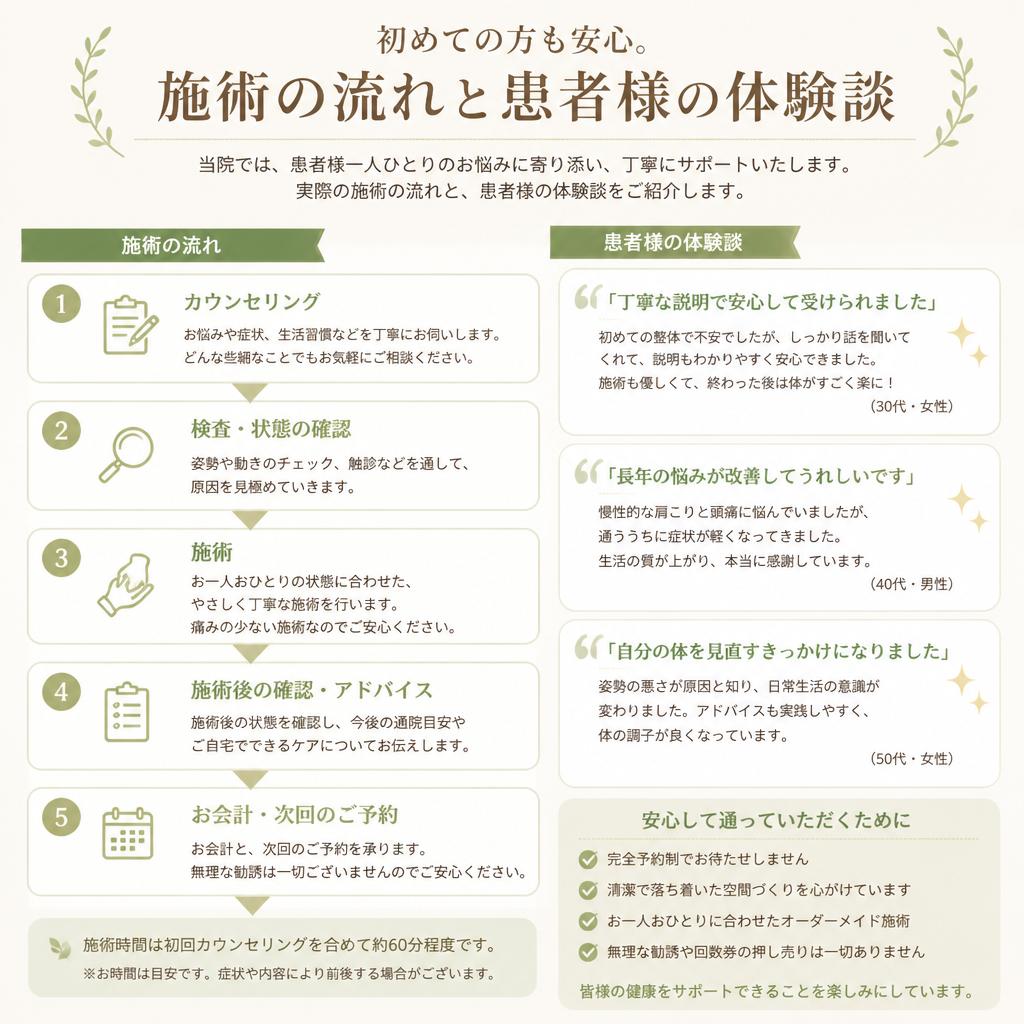 5. 施術の流れと体験談