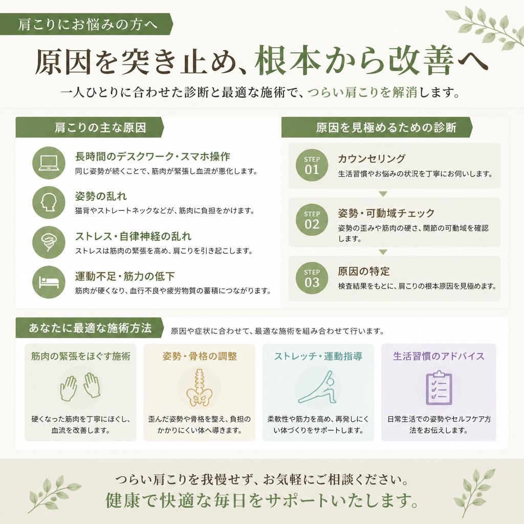肩こり解消に向けた治療アプローチ