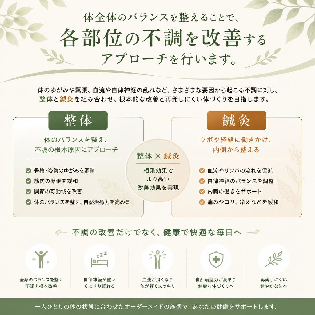 体の不調をすぐに解消する施術