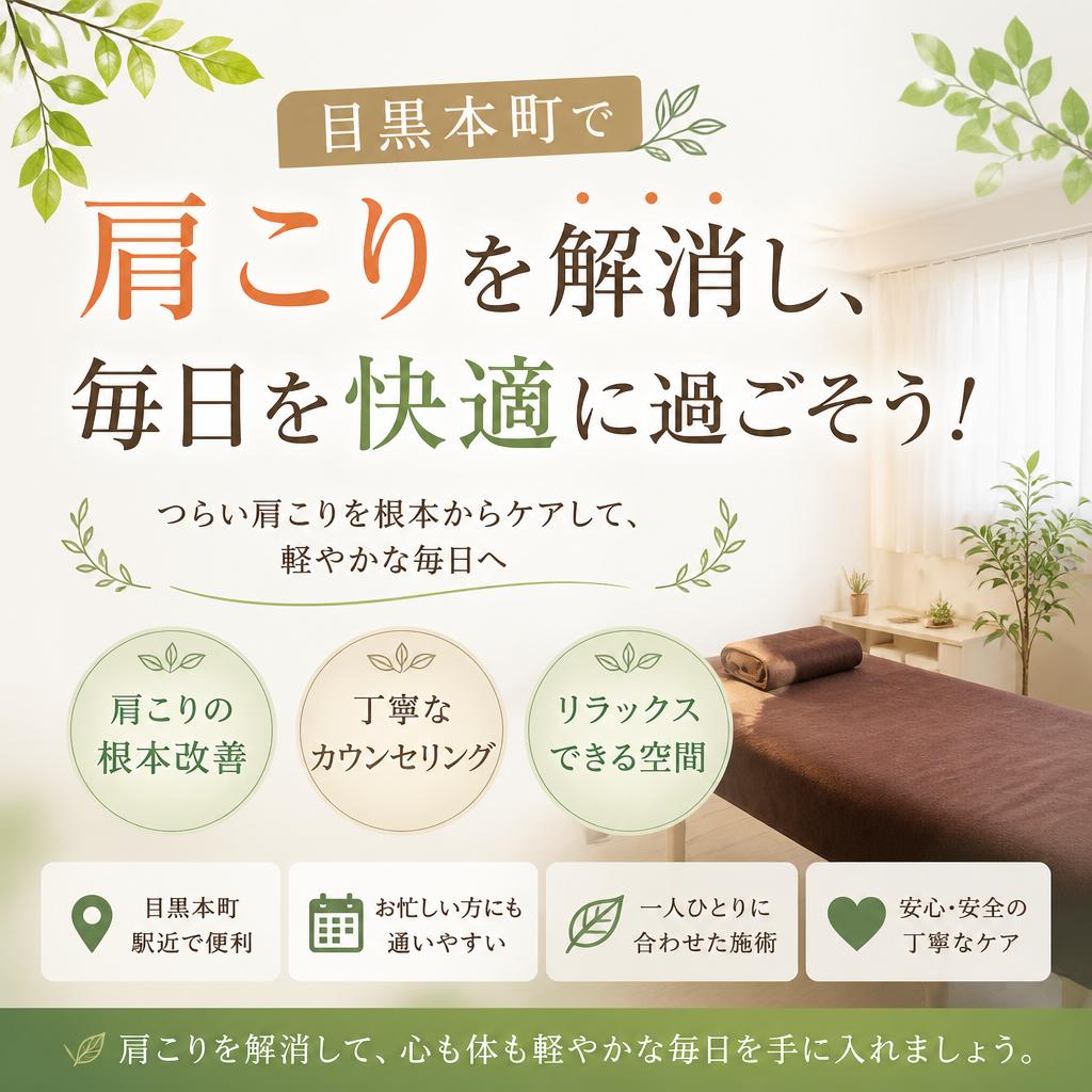 （目黒本町／整骨院／肩こり／肘の痛み）目黒本町で肩こりを解消し、毎日を快適に過ごそう！