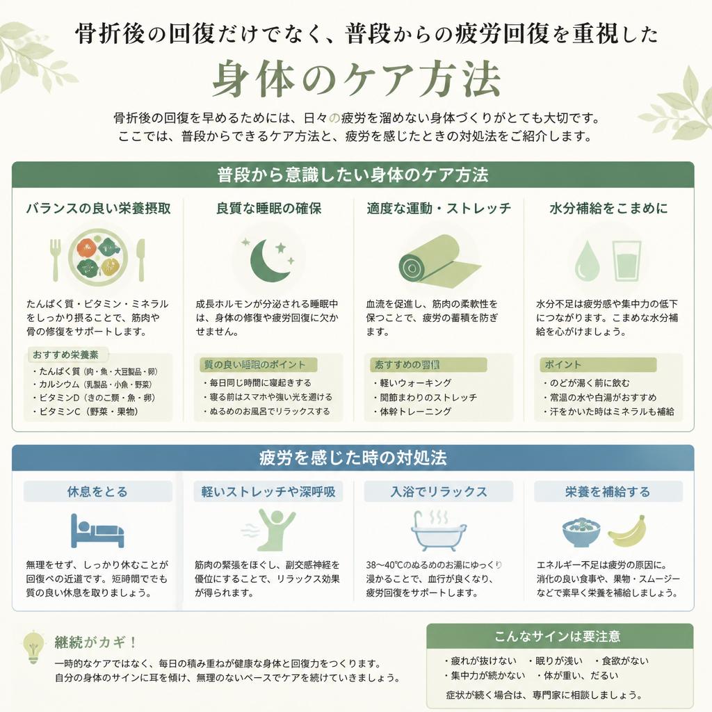 疲労回復と身体のメンテナンス