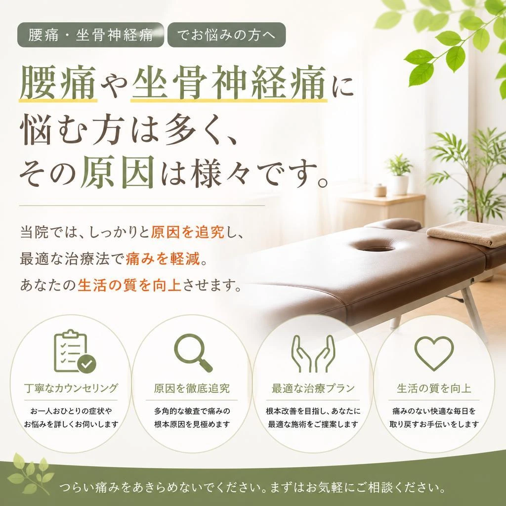 腰痛・坐骨神経痛の悩み