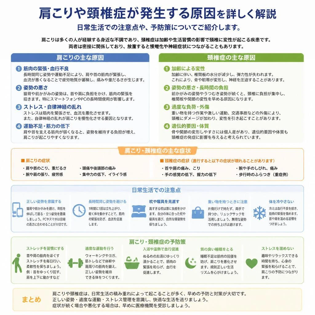 肩こりと頚椎症の原因とは？