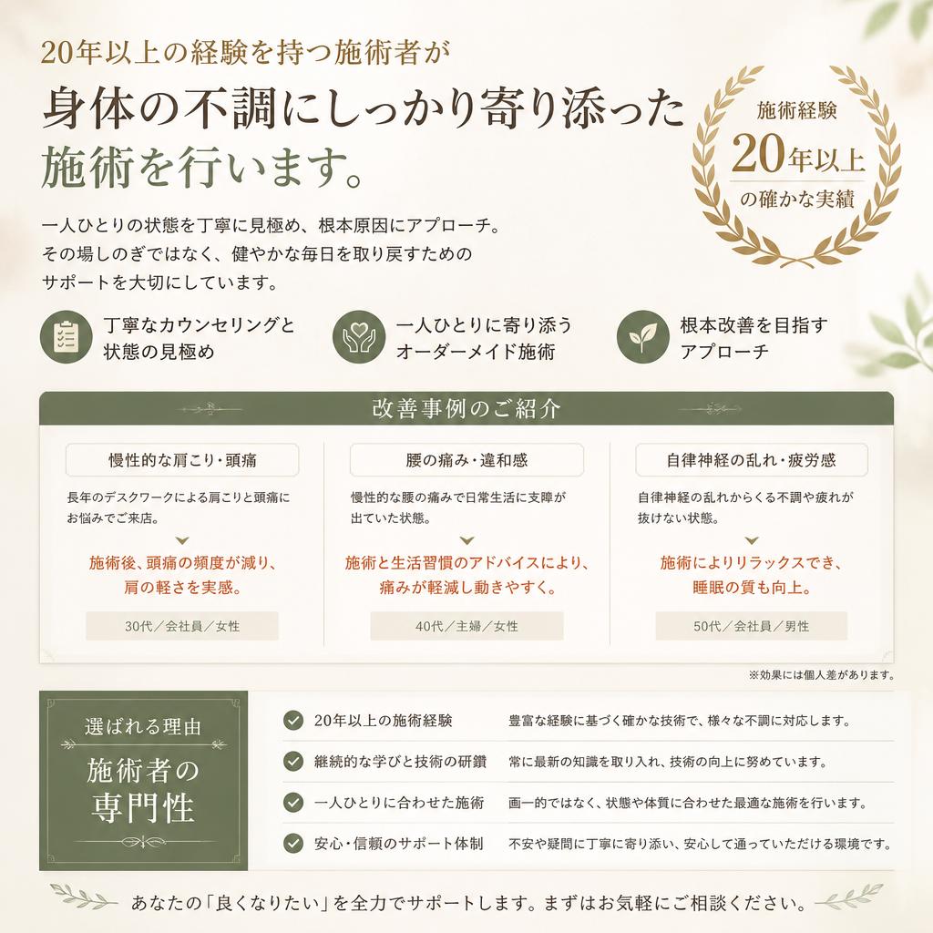 実績ある施術者の紹介