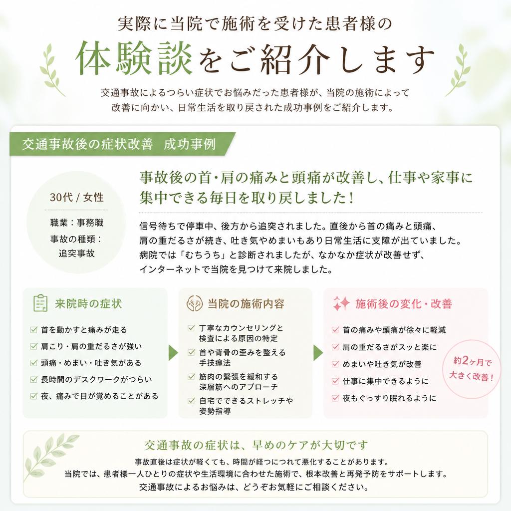 患者様の声 - 体験談