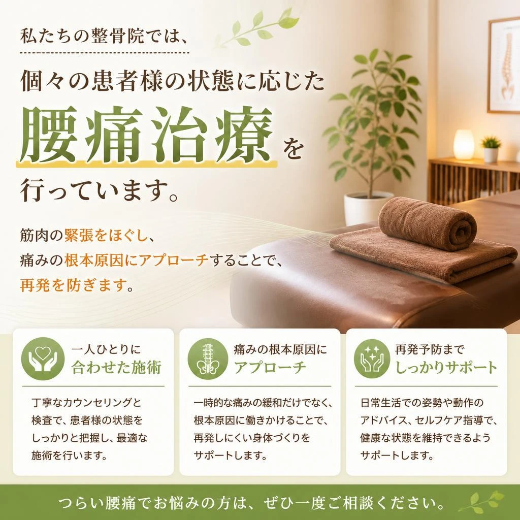 腰痛治療に特化した施術内容