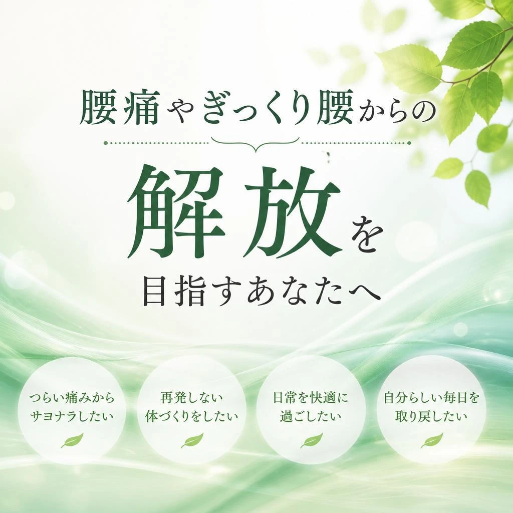 （目黒本町／整骨院／腰痛／ぎっくり腰）腰痛やぎっくり腰からの解放を目指すあなたへ