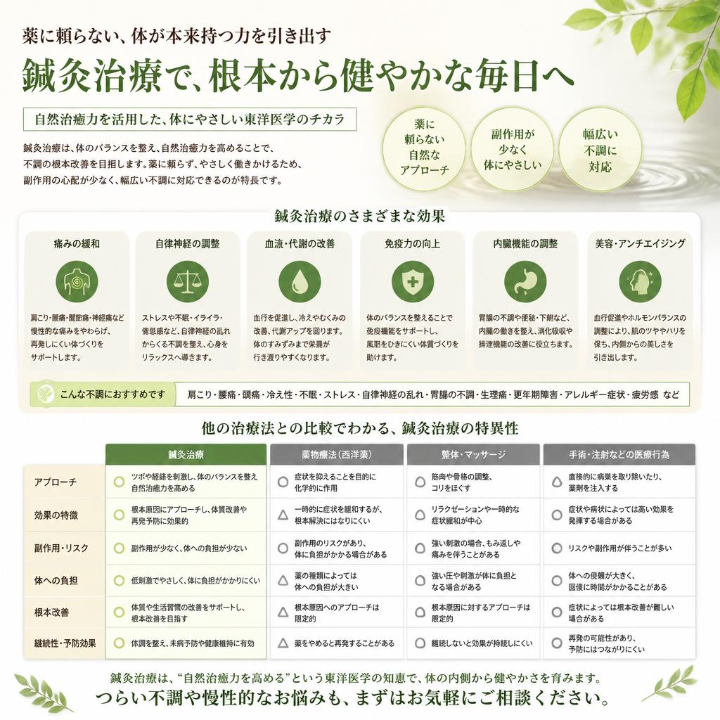 鍼灸治療のメリット