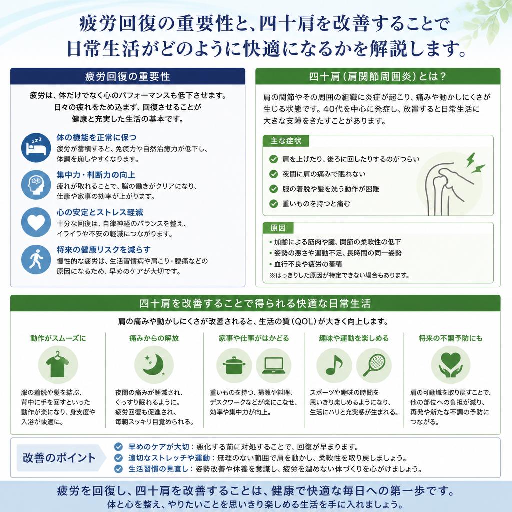 疲労回復と日常生活への影響