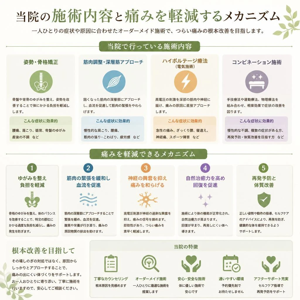 痛みを軽減するための施術