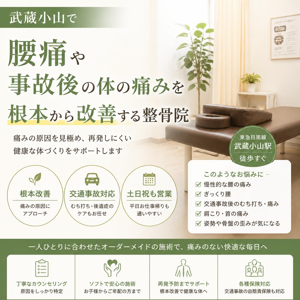 武蔵小山で腰痛や事故後の体の痛みを根本から改善する整骨院