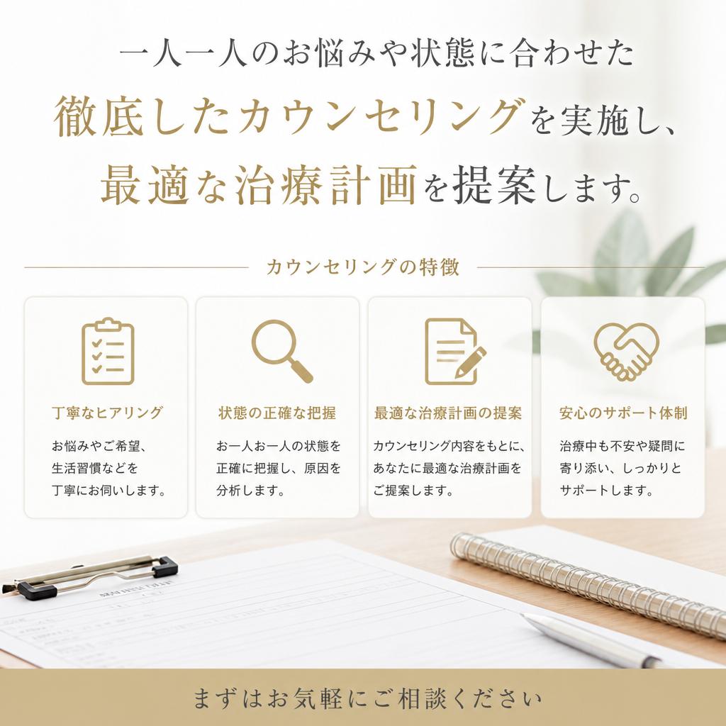徹底したカウンセリング