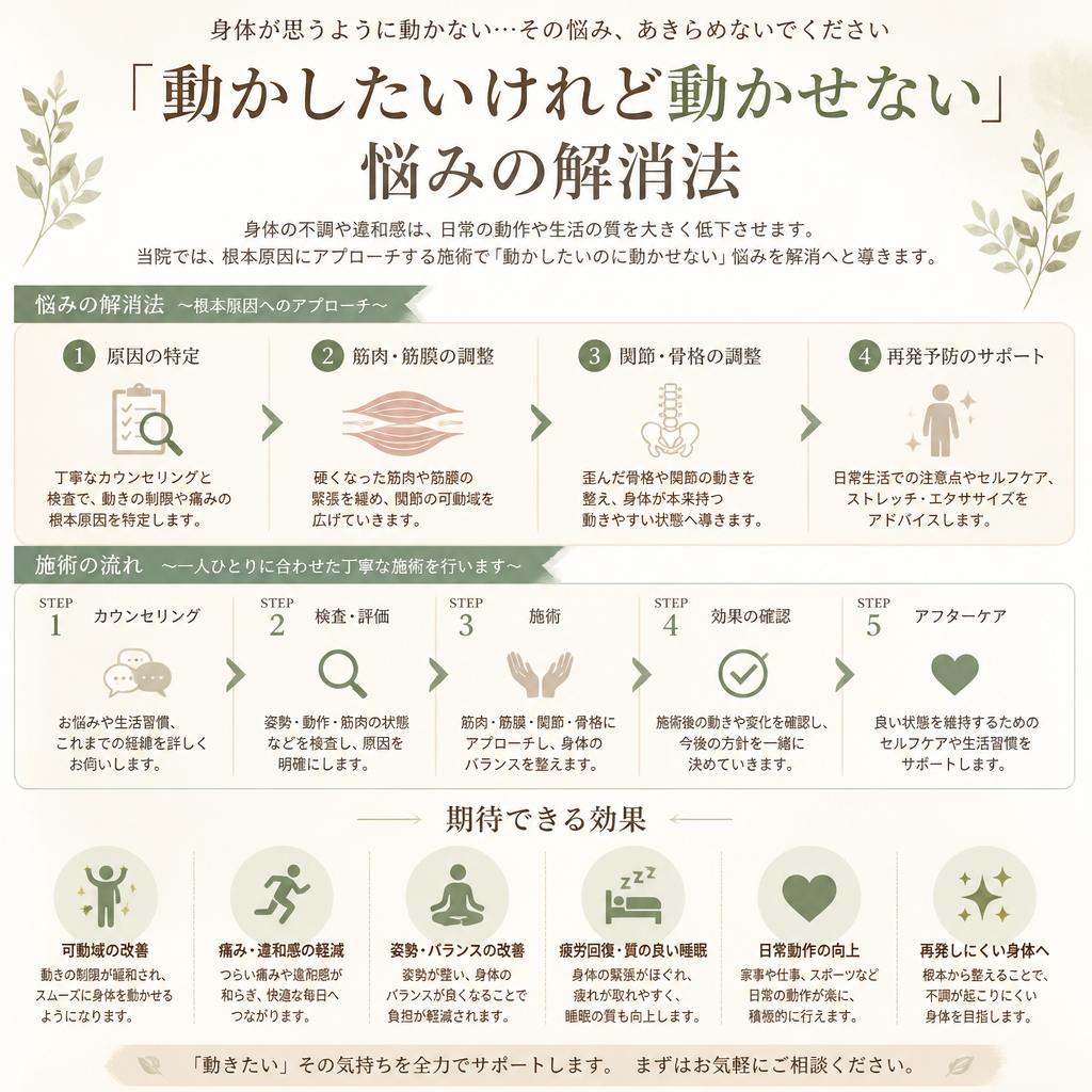 動かせない悩みの解消法