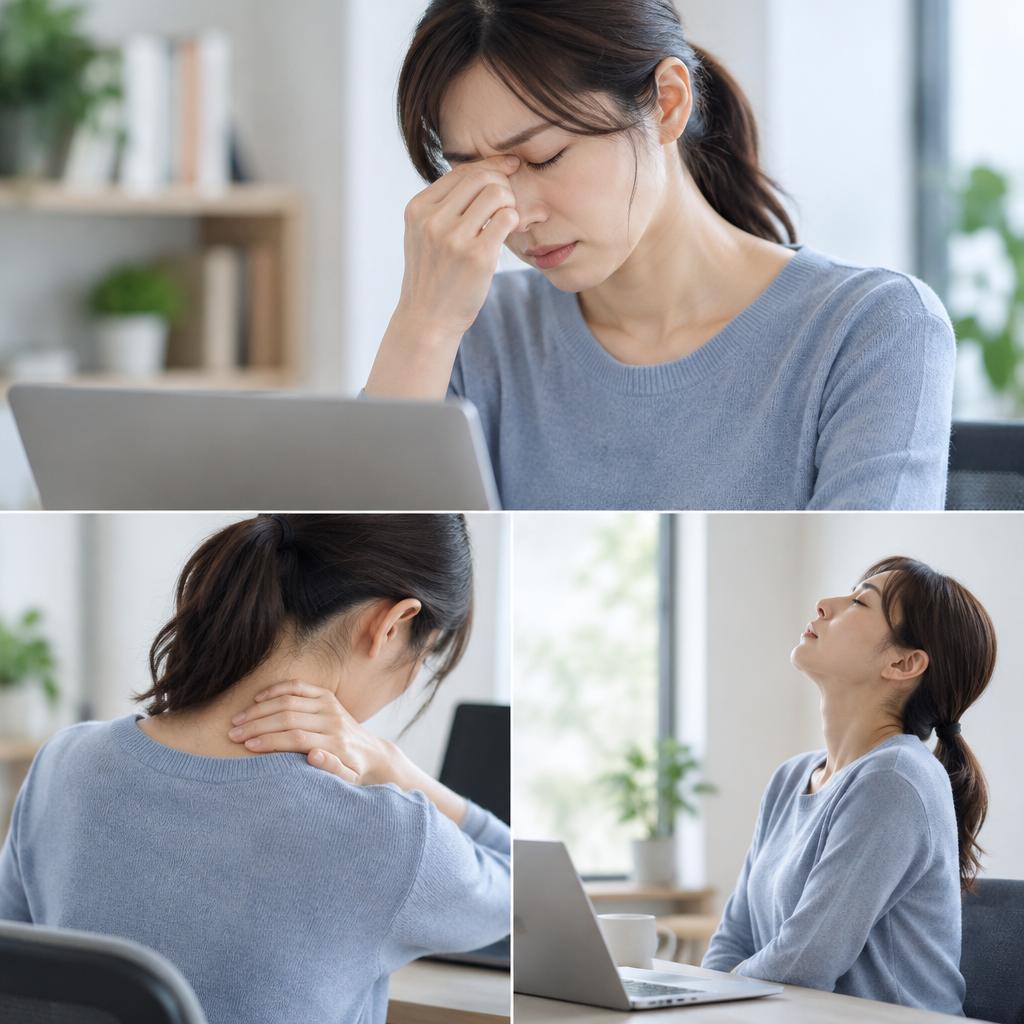 目の奥の重さ、首や肩のこわばり。こんなサインはありませんか？